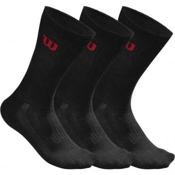 Calcetines Wilson Men's Crew Negro, 3 Pares, Talla 43/46