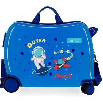Enso Maleta infantil Outer Space de 38x50x20 cm. Capacidad de 34L. Peso 2,1 kg. Fabricada en ABS Azul