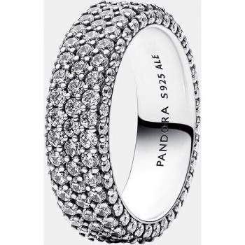 Anillo de Plata de Ley Fila Triple en Pavé para Dama - Pandora Timeless 52