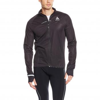 Odlo Peso Cero Cremallera Completa Hombres Chaqueta a Prueba Corriendo, Hombre, Color Negro, tamaño Small