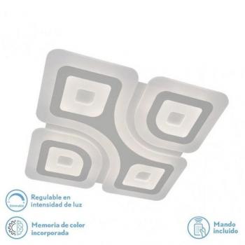 FABRILAMP 172484001 | Plafon LED de 136w con temperatura de color ajustable (3000k, 4000k, 6500k) en color blanco y control remoto