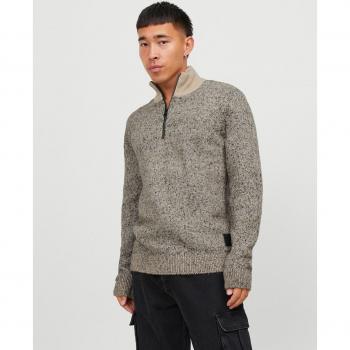 Jersey Jack & Jones cuello medio cremallera para hombre en color gris