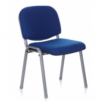hjh OFFICE 704110 Silla de confidente XT 600 Tela Plateado/Azul, Silla visitante, tapizadas, Respaldo ergonómica, Apilable