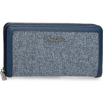 Cartera Pepe Jeans Maddie con cremallera azul
