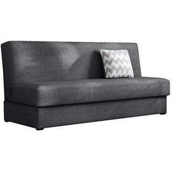 Sofá-cama Columbus 119 con caja de ropa de cama y estampado gris, dimensiones 175x80x80cm
