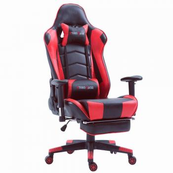 Storm Racer de Ordenador Racing para Gamers, Cuero Sintético PU, Respaldo Alto, Cojín Lumbar, Reposabrazos, Reposacabezas, Asiento y Respaldo Acolchados, Diseño Ergonómico, Altura Ajustable
