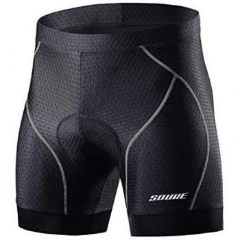 Souke Sports Pantalones Cortos Ciclismo Hombre 4D Acolchados para Bicicleta MTB con agarres Antideslizantes para Las piernas, Transpirables, de Secado rápido y cómodos