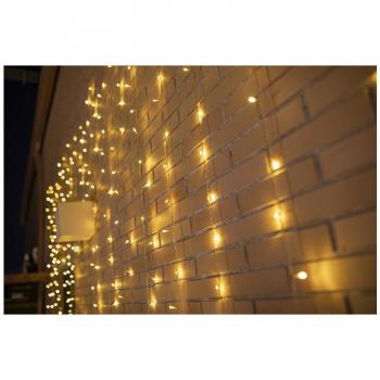 Guirnalda de Luces LED con Cable, Cortina de Luces Decorativa para el Jardín, 300 cm de Longitud y 200 cm de Caída, 400 bombillas LED de Luz Cálida, IP44