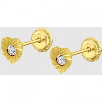 Pendientes de niña Basics HIN00269/5 con motivo de corazón en oro 9K