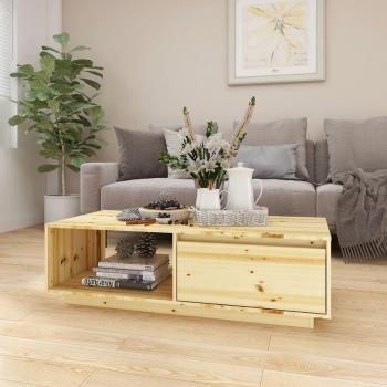 Mesa de centro de madera maciza de abeto 110x50x33,5 cm Marrón