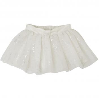 VERTBAUDET Falda Tipo Enagua Reversible de satén y Tul para bebé niña Blanco Claro Estampado 9-12 Meses, 74CM