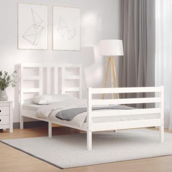 Cabecero de cama blanco de madera maciza, diseño único, estructura robusta, acabado en blanco, ideal para dormitorio moderno