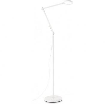 Lámpara de escritorio Futura Metal, aluminio con 1 bombilla y altura de 145cm, Ideal Lux - futura Lámpara de Pie Task Blanca 4000K