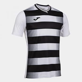 Camiseta Joma Europa V Manga Corta Hombre Blanco Negro