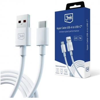 Cable USB 3MK Hyper Cable - Carga rápida, longitud de 1 metro, compatible con dispositivos Android y iOS, con conector tipo C y micro USB, diseño duradero y flexible