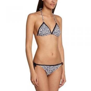 Canobio - Parte superior del bikini con estampado floral para mujer, talla 36, color azul