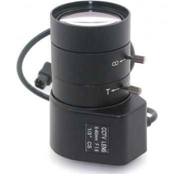 Lente Varifocal Auto-Iris 6-60mm CS-Mount DC para Cámara de Seguridad CCTV 1/3 F1.6
