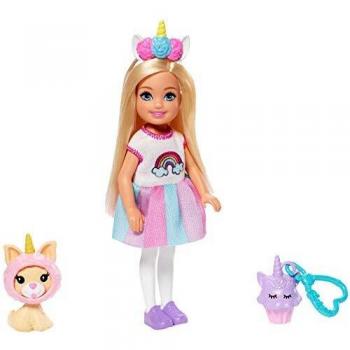 Barbie Chelsea Disfraz de Arcoiris Muñeca con Accesorios y Mascota Mattel Ghv70 colormodelo surtido