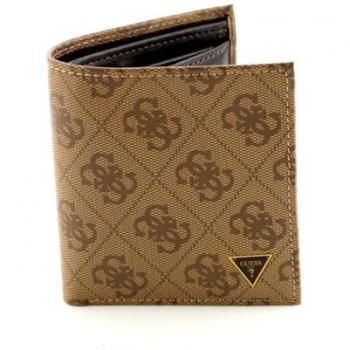 Cartera Guess Mito para Hombre Beige de Piel con Dimensiones Compactas 9.4 cm x 10.4 cm x 1.5 cm