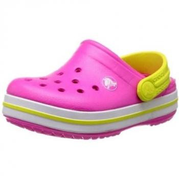 Crocs Crocband - Zuecos con correa para niños, color rosa
