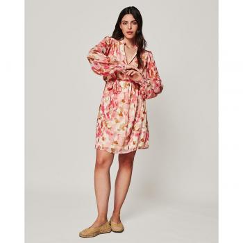 Vila Vestido corto vaporoso de manga larga