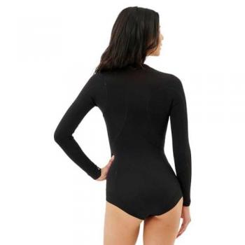 Rip Curl G-Bomb 2.0 Spring 1 mm Wetsuit de neopreno con cremalleras en el pecho y mangas largas para mujer, talla US 4, color negro