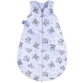 Saco de dormir de verano Julius Zöllner 70 cm con diseño de conejito y búho, 100% algodón, certificado OEKO-TEX