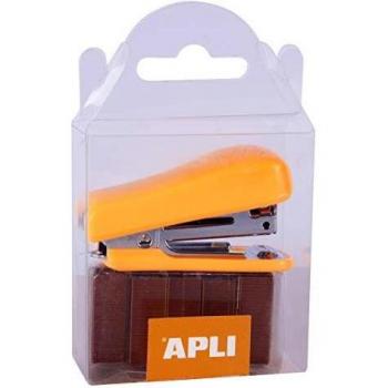 APLI 14944 - Grapadora Pocket naranja + 2.000 grapas