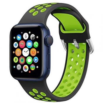 HLTEK Correa Compatible para Apple Watch 45mm 44mm 42mm 41mm 40mm 38mm, Suave Silicona Pulseras de Repuesto para iWatch Series 7/6/5/4/3/2/1/se