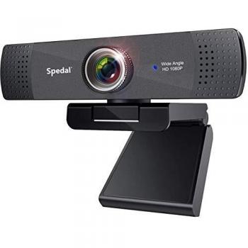 Cámara Web Full HD 1080p Webcam Streaming Gran Angular Cámara con Micrófono USB Cámara Plug y Play para PC Webcam para Skype, Youtube Vídeo Radiodifusión Compatible con Windows, Mac