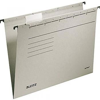 Archivador colgante LEITZ ALPHA A4, abierto lateralmente, gris, 250g/m² (25 unidades)