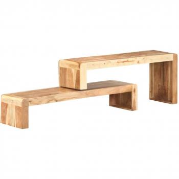 Mueble de TV de 2 piezas de madera maciza de acacia vidaXL