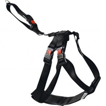 Arnés de Seguridad para Perros de Nylon con Cierre Seguro y Reflectores, Tamaño XS (25-40 cm), Color Negro