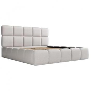 Canapé abatible 140 x 190 cm - Tela jaspeada gris claro - DAMADO de Pascal Morabito