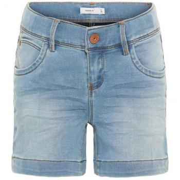 NAME IT Vaqueros Cortos NIÑA Salli - 128, Light Blue Denim