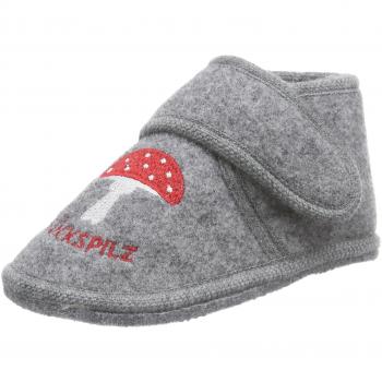 Adelheid Glückspilz Filzriegelschuh - Zapatillas de estar por casa de lana para niño, color gris, talla 19