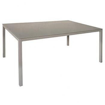 Mesa de Comedor Thalia 160 x 100 x 72 cm Acero y Cristal Gris