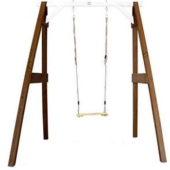 Columpio Individual AXI de Madera FSC Marrón/Blanco - 160x181x207 cm para Jardín Infantil