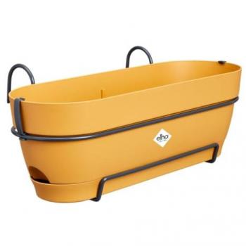 Jardinera Elho Vibia Campana Trough Allin1 50 - Jardinera por Balcón - Ø 50.4 x H 17.7 cm - Plástico Amarillo/Honey Yellow
