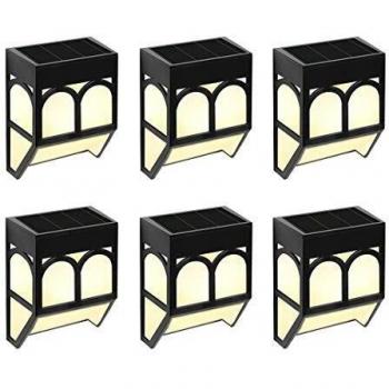 Iluminación Exterior- LED Lámpara Luz Solar Impermeables para Valla Porche Garaje del Jardín Camino Decoración Navideña [2 Modos ] Luz Blanca/Cambio de Color