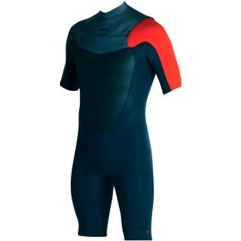 2017 Billabong Absolute Comp 2mm Chest Zip Shorty Wetsuit Orange C42M15 Wetsuit Sizes - XLarge