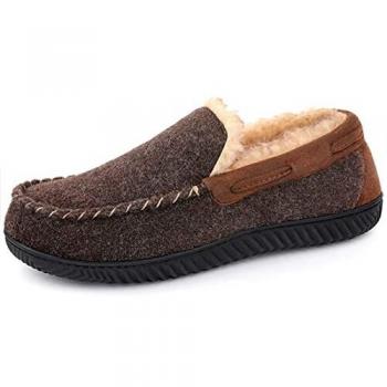 RockDove Men's Hearthfire Memory Foam Moc Slipper, Size 8 UK Men, Mocha