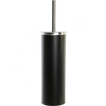 Escobilla para el Baño DKD Home Decor 10 x 10 x 38,4 cm Plateado Negro Metal Acero Inoxidable
