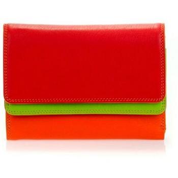 Mywalit Double Flap Leather Wallet - 13 cm, Jamaica Collection, Orange and Red Options