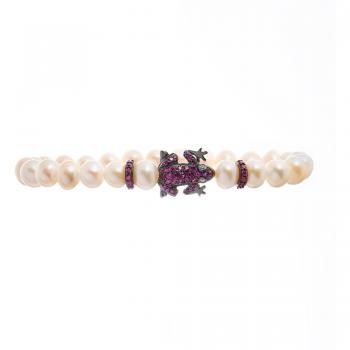 Brazalete Lancaster JLA-BR-FROG-5-WH para mujer, 16 mm