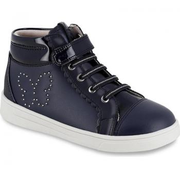 Botas de Niña Mayoral 46398 Marino, color azul, diseño moderno, cierre con cremallera lateral, suela antideslizante, material sintético y textil