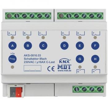 Actuador Interruptor KNX 8 Salidas, 6TE, REG, 16A, 230V AC, C-Last Standard