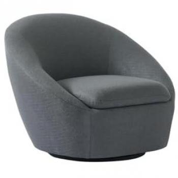 Sillón Pivotante de Tela Gris LACARA II Contemporáneo