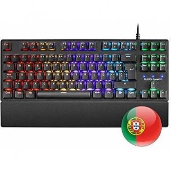 Mars Gaming MKXTKL, teclado mecánico switch rojo, LED 5 colores 10 efectos, PT
