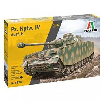 Kit de Construcción Tanque Pz.Kpfw. IV Ausf. H 1:35 con Cañón de 75 mm KwK 40L/48 y Figuras Militares, Detallado, Multicolor